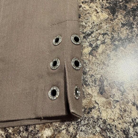 Lulu B Womens Pants Capri Y2K Minimalist Classic Pull On Eyelets Brown Size 4 GV - Picture 4 of 5